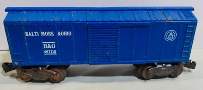 Marx Baltimore & Ohio Blue Boxcar B & O 467110  O Scale - Image 1 of 4