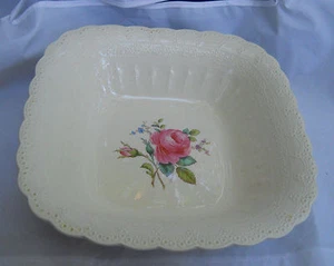  SPODE COPELAND BILLINGSLEY ROSA JOYA CUADRADO TAZÓN DE VERDURAS MARCA ROSA ANTIGUA - Imagen 1 de 4
