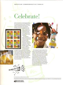 #796A 41c Celebrate Happy Times #4196 USPS Commemorative Stamp Panel - Picture 1 of 1