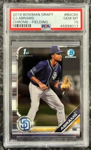 2019 BOWMAN DRAFT CHROME CJ ABRAMS 1ST BOWMAN PSA 10 GEM MINT - Picture 1 of 1