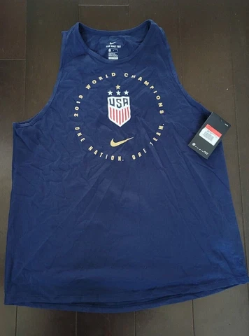 Nike United States USA USWNT Women's Soccer Tank Top Sleeveless Blue Cover