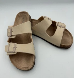 Womens Peacocks Cream Taupe Slides Sandals Cream UK Size 5 - Picture 1 of 5
