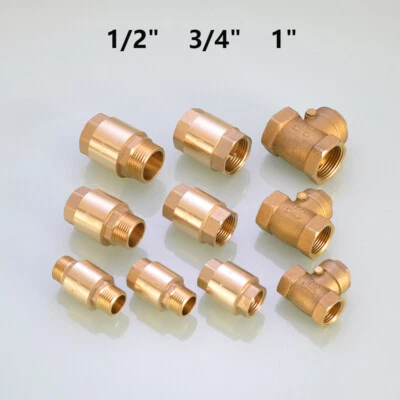 1/2" 3/4" BSP Male Female Thread Check Valve One Way Non-return Valve Water Oil - Image 1 of 4