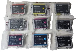 9x Orig. Epson T0870 T0871 T0872 T0873 T0877 T0878 T0879 Satz Stylus Photo R1900 - Bild 1 von 1