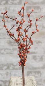 Pip Berry Pick, Pumpkin, 12", Primitive Home Decor, Pack of 3 - Picture 1 of 1