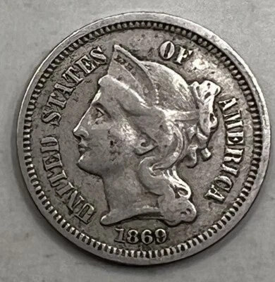 1869 3CN 3 Cent Nickel VF - 24140 - Image 1 of 2