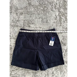 Izod Approved Schoolwear Uniform Shorts Girls Dark Blue Drawstring Plus 20.5 New - Picture 1 of 6
