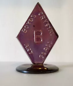 Boyd Glass Purple Carnival Standing Diamond Paperweight Dealer Display Sign Logo - Picture 1 of 11