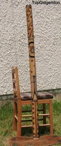 59"\150cm DIDGERIDOO + Bag + Beeswax Mouthpiece, Bamboo Roast-Burns Handwork Art - Picture 1 of 6