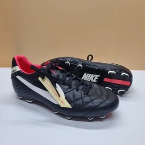 Nike Tiempo Legend 4 Size UK 7 Black White Pink Womans Leather Football Boots - Picture 1 of 24