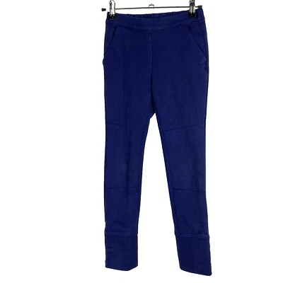 Garnet Hill Girls Pull On Pants 10 Blue Moto Style Zippered Side Hem Pockets - Image 1 of 4