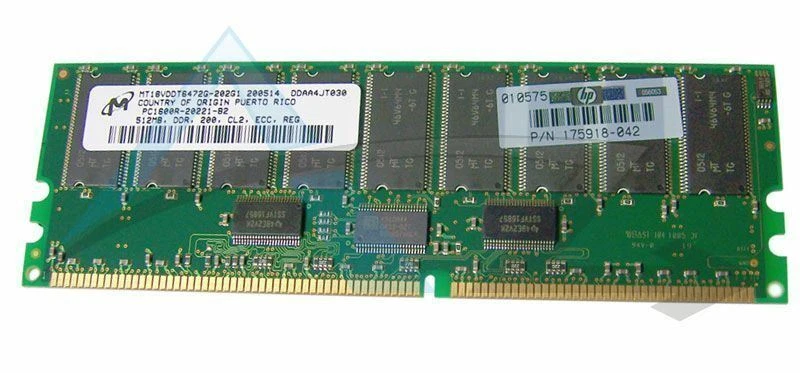 HP 175918-042 512MB PC1600 DDR ECC Memory Module DDR-200MHz - Image 1 of 1
