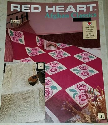 AO14 COATS & CLARK 1989 RED HEART AFGHAN CLASSICS - 6 DESIGNS TO KNIT & CROCHET - Image 1 of 4