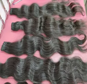 Temple Raw Indian Body Wavy Human Hair Double Weft Bundles - Bild 1 von 4