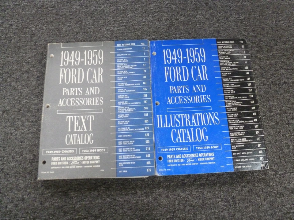 Ford Fairlane 1955-1959 Catálogo de piezas Juego manual 500 Skyliner 1956 1957 1958 Foto 1 de 1