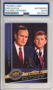 2009 Upper Deck Vice President Dan Quayle SIGNED Card AUTOGRAPH PSA DNA COA Bush - Picture 1 of 2