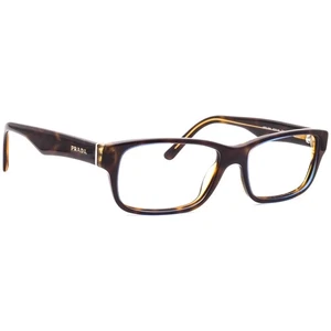 Prada Eyeglasses VPR 16M ZXH-1O1 Dark Havana/Blue Square Frame Italy 53[]16 140 - Picture 1 of 6