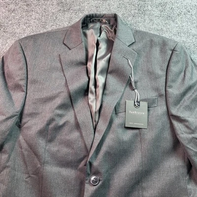 VAN HEUSEN Men Suit Separates Blazer Jacket 38S Short Grey Polyester Rayon - Image 1 of 4
