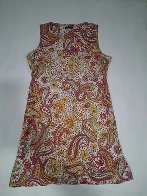 Psychedelic 70s Style Paisley Floral Dress Tommy Hilfiger Size 14 Retro Midi - Image 1 of 4