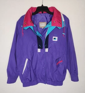 Vintage Current Seen Mantel Jacke Made In Russia 80er 90er Lila Damen Large - Bild 1 von 7