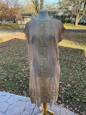 Antique Edwardian DIE FOR LACE Lawn DRESS  FLAPPER  1920’s  Hips 44” - Image 1 of 4