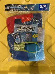 Boys Hanes 3 Tagless Boxer Briefs Small 6/8 New - Picture 1 of 2
