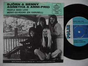 ABBA People Need Love / Merry-Go-Round 45 7" Single 1972 Sweden Polar EX - Picture 1 of 2