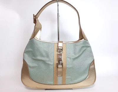 Bolso de Mano Gucci Jackie Bolso de Hombro Azul Dorado Herrajes 0013306 0162 Foto 1 de 4