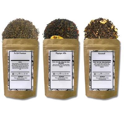 Pu Erh Tee 3er Probierset: Drachenwurzelschätze ✅ 3x20g ✅ Lose ✚ Gratis Probetee - Bild 1 von 4