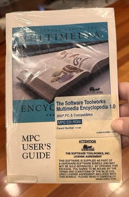 Software Toolworks Multimedia Encyclopedia  IBM PC CD-Rom Ver 1.0 Floppy 5-1/4” - Image 1 of 2