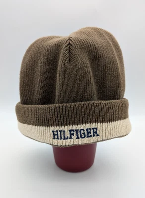 Tommy Hilfiger MARRÓN Tejido Gorro Invierno Sombrero - Bonito Usado Talla Única Foto 1 de 4