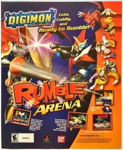 Vintage Print Ad 2001 Digimon Rumble Arena PS2 Xbox Original Promo Poster Art - Picture 1 of 4