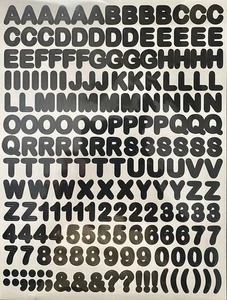 Black Numbers Letters Alphabet Symbols Scrapbook Stickers 8” x 10” Sheet - Picture 1 of 1