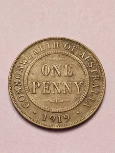 1919 🇦🇺 MONEDA MUNDIAL AUSTRALIANA DE UN CENTAVO KM23 F-VF DETALLE 5,81 M ACUÑADA ENVÍO GRATUITO - Imagen 1 de 2