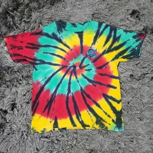 Camisa Santa Cruz Niños L (10-12) Tie Dye Punto Onda Arco Iris Monopatín Gráfico - Imagen 1 de 13