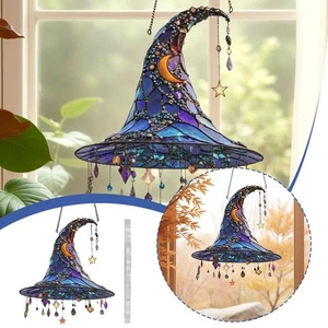 2D Halloween Hexenhut Design Hängeornament, Hut UK Geist Kürbis W4U4 - Bild 1 von 14
