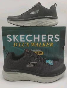 Zapatillas Pensivas Skechers Calce Relajado Hombres 9 Extra Anchas D'Lux Walker 232045WW/BKW - Imagen 1 de 9