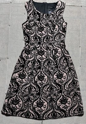 Vestido En Focus Mujer Cóctel Fiesta Rubor con Negro Volur Texturizado Talla 6 Foto 1 de 4