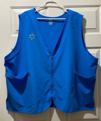 Walmart Blue Vest Full Zip Pockets Sleeveless HALLOWEEN~Chest = 60”~Size 4XL - Image 1 of 4