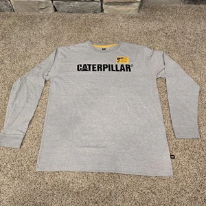 Caterpillar Mens L Workwear Gray UPF 50 Cotton Poly Long-Sleeve T-Shirt - Picture 1 of 7