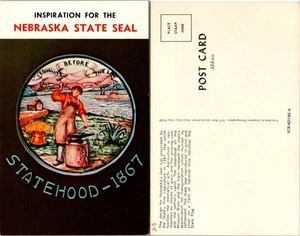 Nebraska State Seal Postkarte mit Inspiration Thema und Bürgerkrieg Ikone - Bild 1 von 1