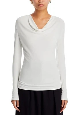 BOSS Women’s Eseyana Cowl Neck Jersey Long Sleeve Top Open White Size L - Image 1 of 4