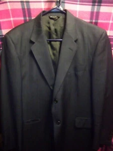 ADOLFO Super 110's Sport Coat Men's 43SH Midnight Blue Pinstripe- Made In Italy - Picture 1 of 10
