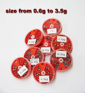 Removable Split Shot Sinkers Fishing Weights - from 0.6g to 3.5g - 80g per box - Picture 1 of 12