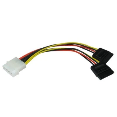 Molex 4Pin to 2 x Serial ATA SATA 2 II SATA2 15Pin HDD Hard Drive Power Cable - Image 1 of 4