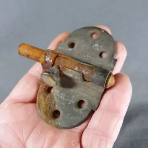 French Vintage Copper Slide Door Latch Lock Bolt Country Rustic - Picture 1 of 4