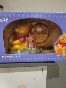 DISNEY WINNIE THE POOH & PIGLET Mantel Clock / Resin Alarm Clock - Picture 1 of 8
