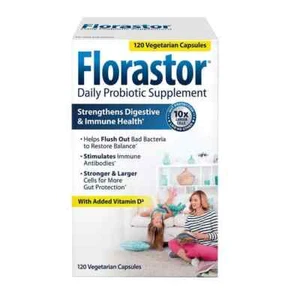 Florastor Daily Probiotic with Vitamin D3, 120 Vegetarian Capsules - Picture 1 of 3