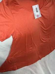 Camisa túnica Lularoe Perfect T mediana 12-18 naranja liso coral M nueva unicornio completa - Imagen 1 de 14