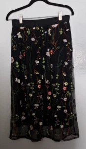 Gonna sovrapposta floreale Worthington da donna nera trasparente S - Foto 1 di 4